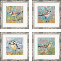 Framed 'Coastal Plover 4 Piece Framed Art Print Set' border=