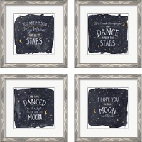 Framed 'Celestial Love 4 Piece Framed Art Print Set' border=