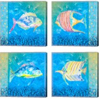 Framed 'Under the Sea 4 Piece Canvas Print Set' border=