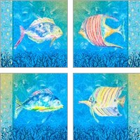 Framed Under the Sea 4 Piece Art Print Set