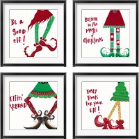 Framed 'Holiday Legs 4 Piece Framed Art Print Set' border=