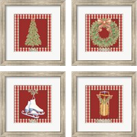 Framed 'Hometown Christmas 4 Piece Framed Art Print Set' border=