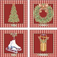 Framed Hometown Christmas 4 Piece Art Print Set