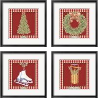 Framed 'Hometown Christmas 4 Piece Framed Art Print Set' border=