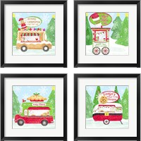 Framed Food Cart Christmas 4 Piece Framed Art Print Set