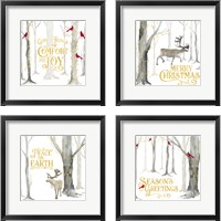 Framed Christmas Forest 4 Piece Framed Art Print Set