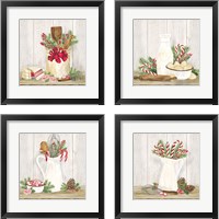 Framed 'Christmas Kitchen 4 Piece Framed Art Print Set' border=