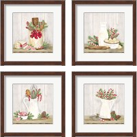 Framed 'Christmas Kitchen 4 Piece Framed Art Print Set' border=