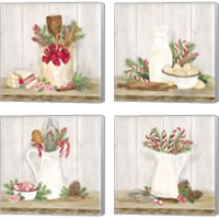Framed 'Christmas Kitchen 4 Piece Canvas Print Set' border=