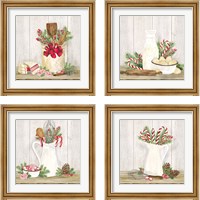 Framed 'Christmas Kitchen 4 Piece Framed Art Print Set' border=