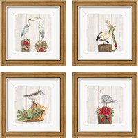 Framed 'Christmas on the Coast 4 Piece Framed Art Print Set' border=