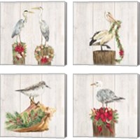 Framed 'Christmas on the Coast 4 Piece Canvas Print Set' border=