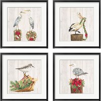 Framed 'Christmas on the Coast 4 Piece Framed Art Print Set' border=