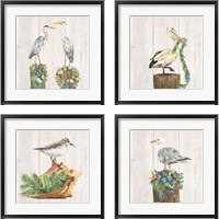 Framed Christmas on the Coast Aqua 4 Piece Framed Art Print Set