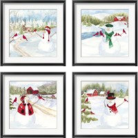 Framed Snowman Christmas 4 Piece Framed Art Print Set