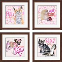 Framed 'Cute Couture 4 Piece Framed Art Print Set' border=