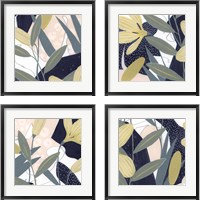 Framed 'Flores Noche 4 Piece Framed Art Print Set' border=