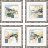 Framed 'Abstracted Mountainscape 4 Piece Framed Art Print Set' border=