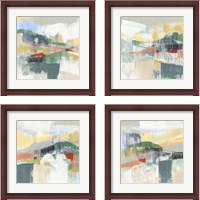 Framed 'Abstracted Mountainscape 4 Piece Framed Art Print Set' border=