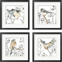 Framed Songbird Meadow 4 Piece Framed Art Print Set