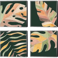 Framed 'Palm Grove 4 Piece Canvas Print Set' border=