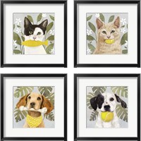 Framed 'Pet Life 4 Piece Framed Art Print Set' border=