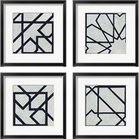 Framed 'Broken Square 4 Piece Framed Art Print Set' border=