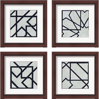 Framed 'Broken Square 4 Piece Framed Art Print Set' border=