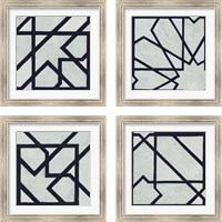Framed 'Broken Square 4 Piece Framed Art Print Set' border=