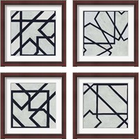 Framed 'Broken Square 4 Piece Framed Art Print Set' border=