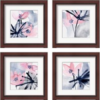 Framed Pink Water Lilies 4 Piece Framed Art Print Set