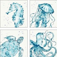 Framed Deep Sea 4 Piece Art Print Set