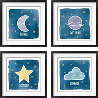 Framed 'Night Sky 4 Piece Framed Art Print Set' border=