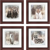 Framed Enchanted Winter Bears 4 Piece Framed Art Print Set