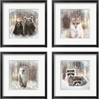 Framed Enchanted Winter Bears 4 Piece Framed Art Print Set