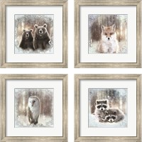 Framed Enchanted Winter Bears 4 Piece Framed Art Print Set