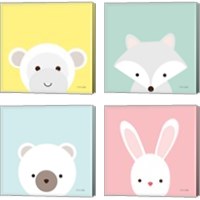 Framed Cuddly Animal 4 Piece Canvas Print Set