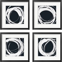 Framed 'Gilded Enso BW 4 Piece Framed Art Print Set' border=