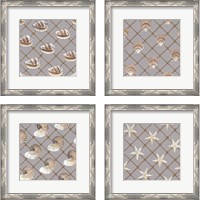 Framed 'Nautical Nets 4 Piece Framed Art Print Set' border=