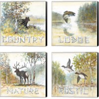 Framed 'Country 4 Piece Canvas Print Set' border=