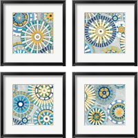 Framed 'Circle Delight 4 Piece Framed Art Print Set' border=