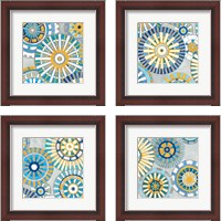 Framed 'Circle Delight 4 Piece Framed Art Print Set' border=