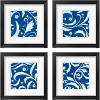 Framed 'Tangled In Blue 4 Piece Framed Art Print Set' border=