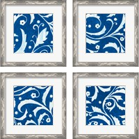 Framed 'Tangled In Blue 4 Piece Framed Art Print Set' border=