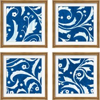 Framed 'Tangled In Blue 4 Piece Framed Art Print Set' border=