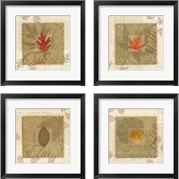 Framed 'Leaf 4 Piece Framed Art Print Set' border=