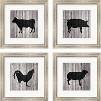 Framed Barn Animal 4 Piece Framed Art Print Set