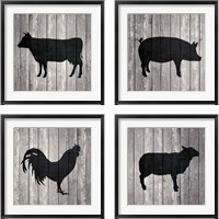 Framed Barn Animal 4 Piece Framed Art Print Set