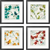 Framed Birds and Butterflies 4 Piece Framed Art Print Set
