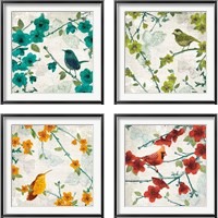 Framed Birds and Butterflies 4 Piece Framed Art Print Set